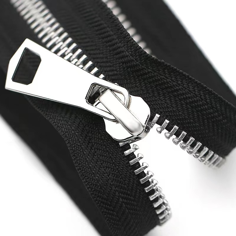 Manufacturer Direct Sale 3# 4# 5# Stainless Steel Metal Zipper For Denim Jeans Non Magnetic Custom Jeans Metal Zipper