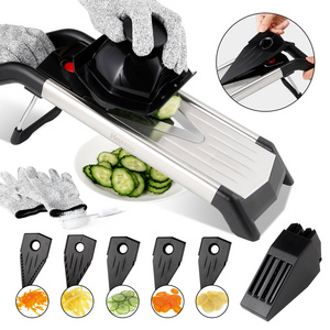 New v blade stainless steel multi vegetable cutter vegetable slicer mandoline slicer set