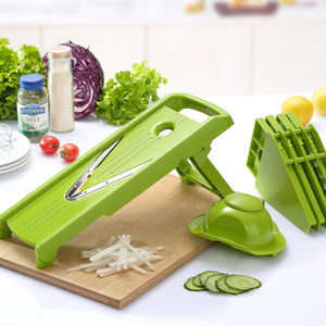 V Blade Mandoline Slicer Set 5 in 1, Kitchen Vegetable Fruit Julienne Slicer with Stainless Steel Blade