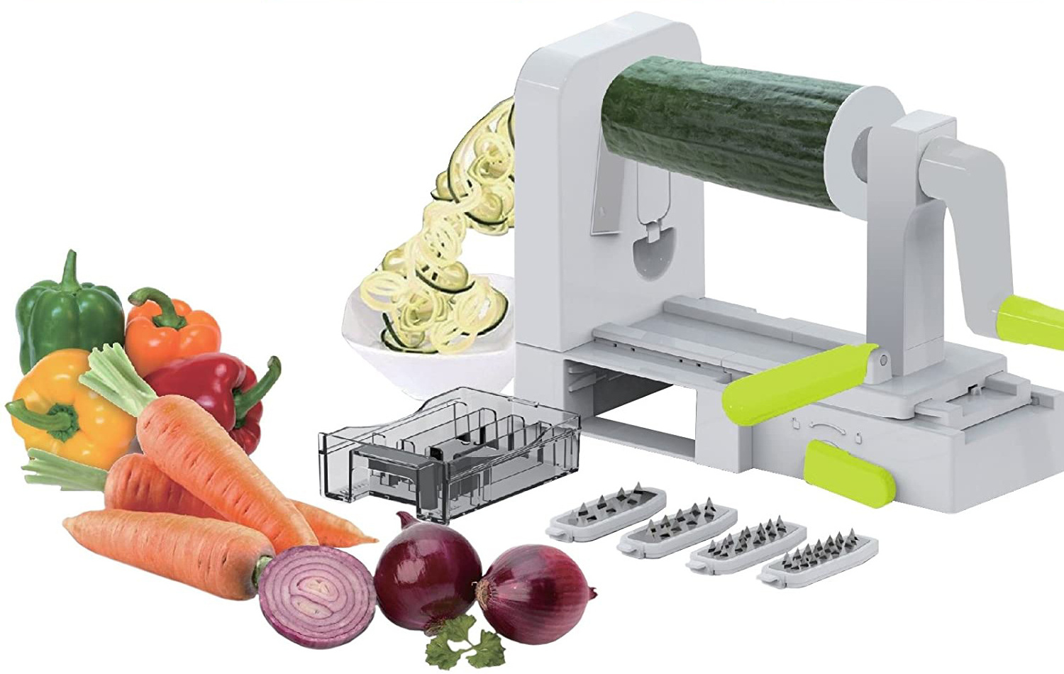 Spiralizer 5-Blade spiralizer / vegetable spiral slicer, Strongest-and-Heaviest Duty, Best Veggie Pasta & Spaghetti Maker