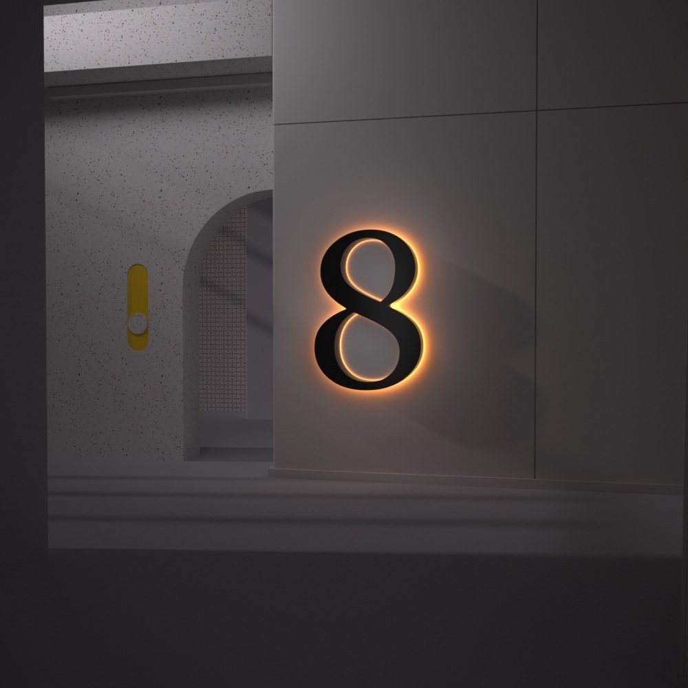 Most Popular Products Wall Outdoor Hotel Door Number Sign Address House Numbers With Light