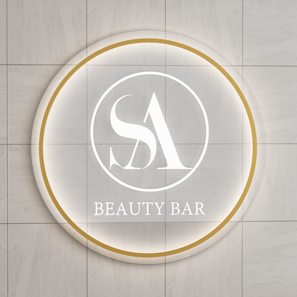 Best Selling Product Gold 3d Led Backlit Letter Sign Hair Studio Signage Wall Decor Company Name Sign