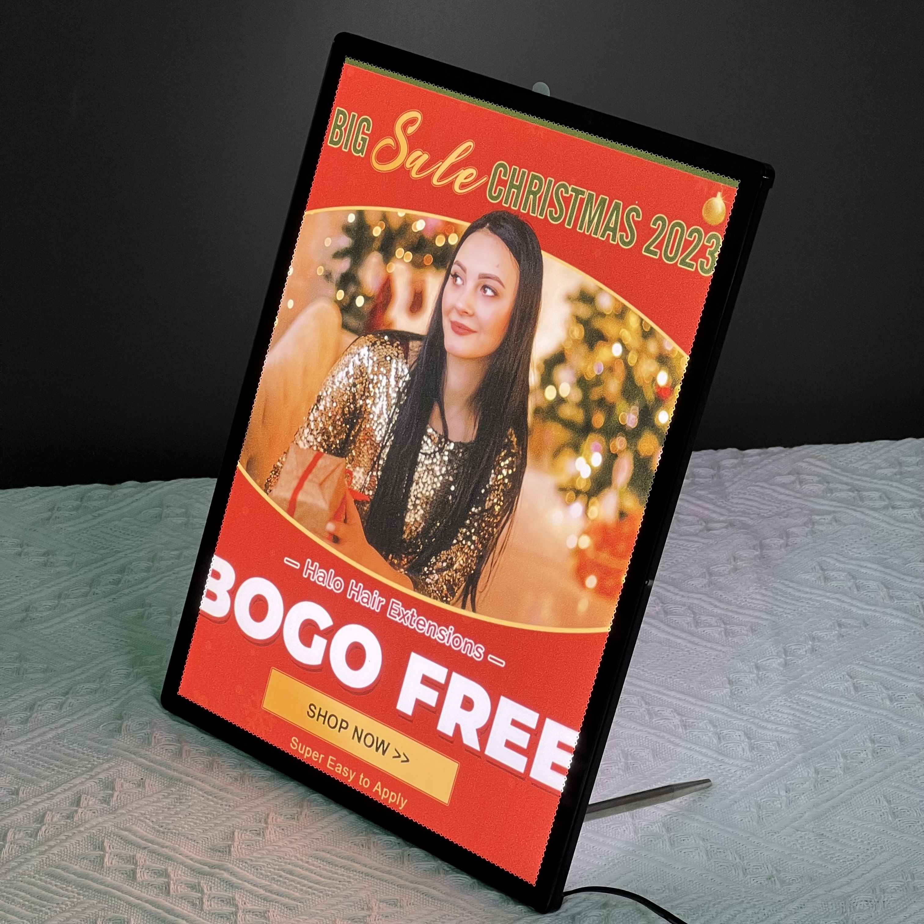 Custom Photo Frame Poster Restaurant Menu Board Temper Glass Led Light Box A4 A3 A2 A1 Display Box With Light