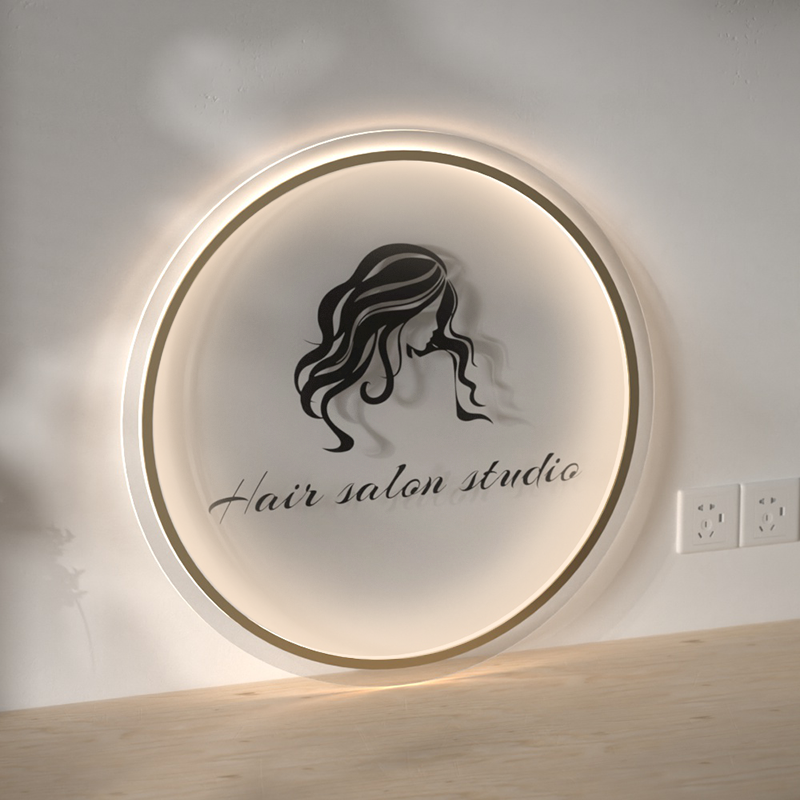 Best Selling Product Gold 3d Led Backlit Letter Sign Hair Studio Signage Wall Decor Company Name Sign