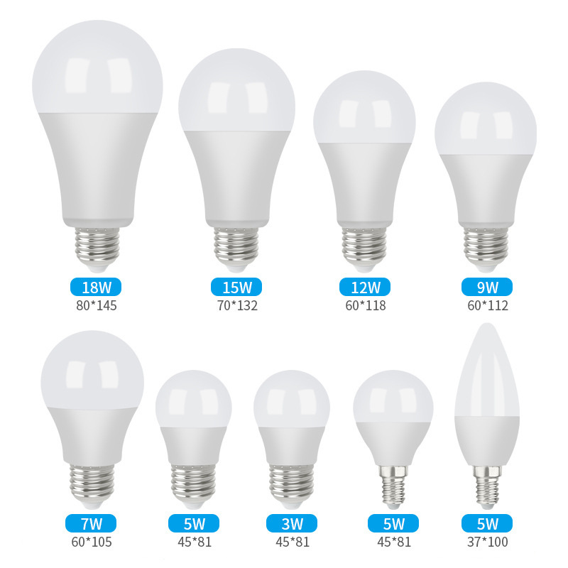 Best Selling Energy Saving Indoor Lighting led bulb Raw material 5W 7W 9W 12W 15W 18W B22 E27 LED Bulb