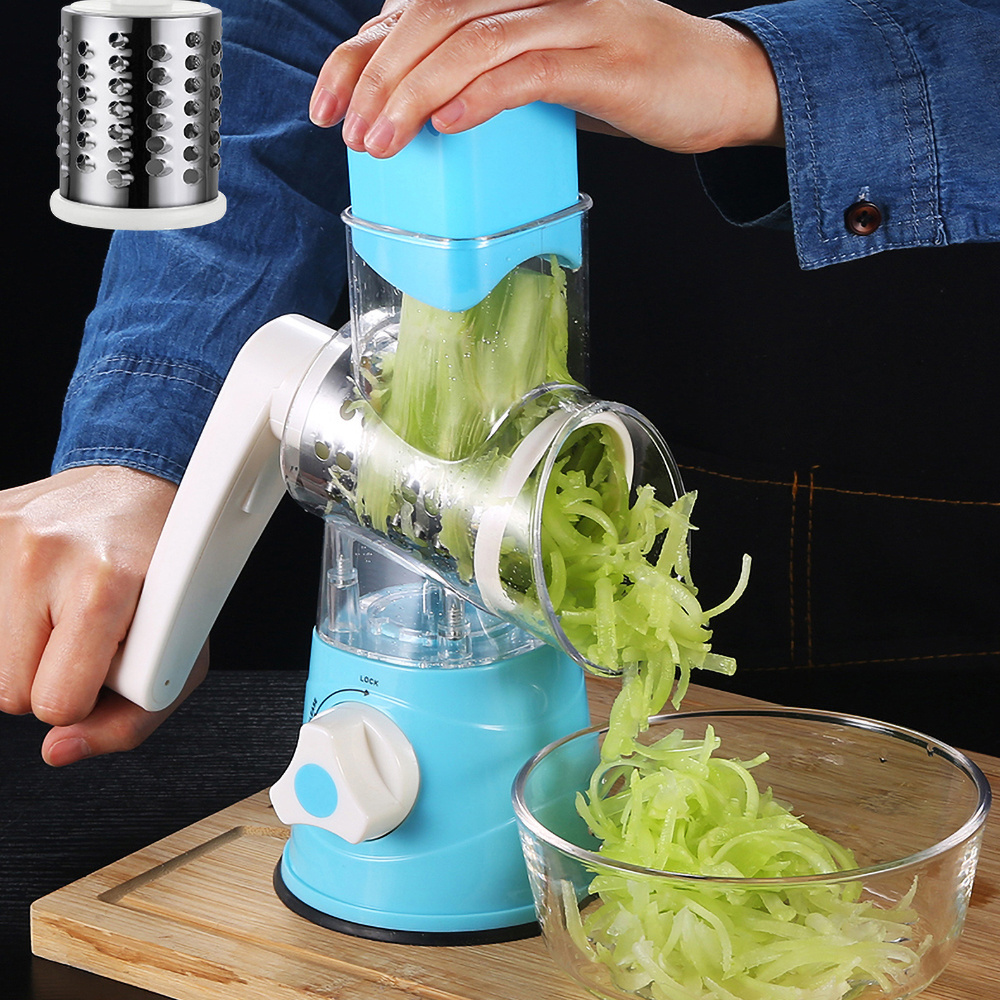 2022 Kitchen Accessories Custom Hand Speedy Safe Vegetable Cutter Slicer, Wholesale Mini Spiral Slicer Drum Grater