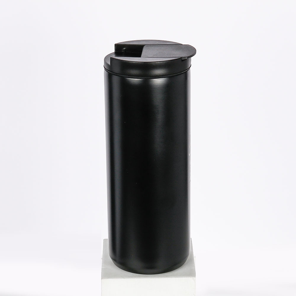 High quality black vacuum 304 stainless steel coffee thermos 550ml straight heat insulation leak-proof insulation thermos mug