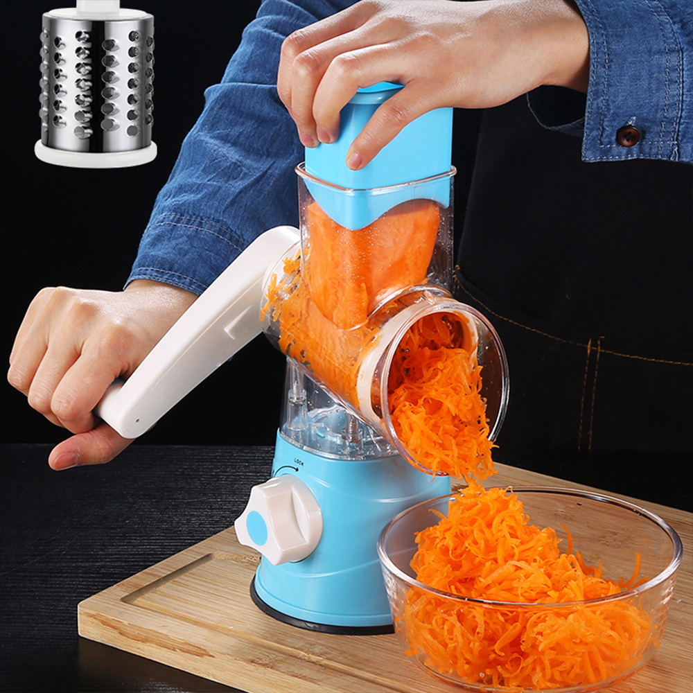 Wholesale Convenient Kitchen Tool Dicer Mini Round Drum Spiral Cabbage Shredder Nut Slicer Manual Vegetable Chopper