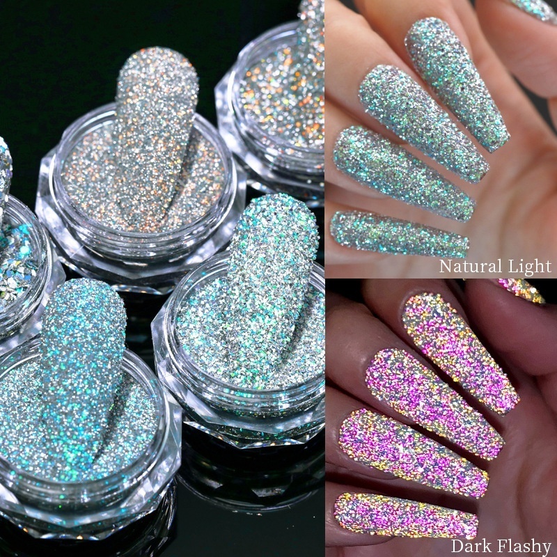 180 Colors Disco Reflective Glitter Colors Dip Powder Diamond Shiny Acrylic Powder