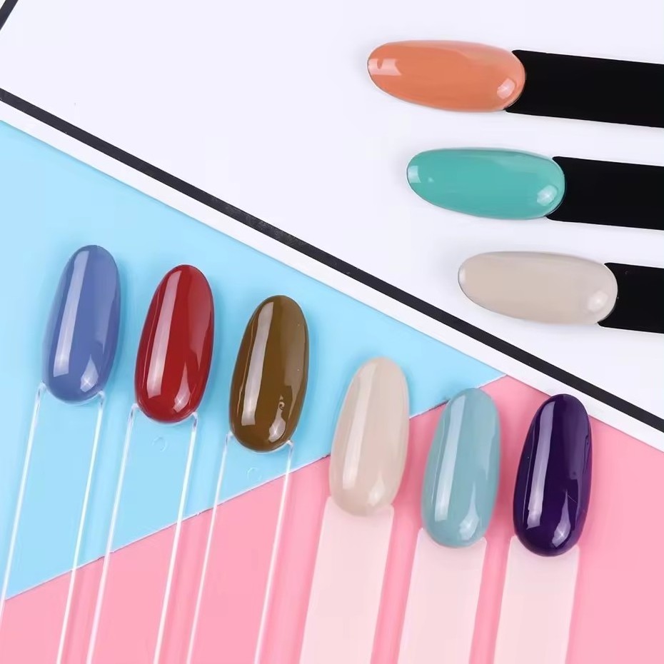 Nail Display Tips Clear Nature Color Oval Square Fan Style UV Gel Polish Swatch Shows Palette Practice Manicure Tool