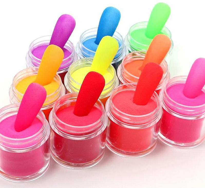 12 colors/set  Hot selling private label high quality neon acrylic nail powder collection for nail