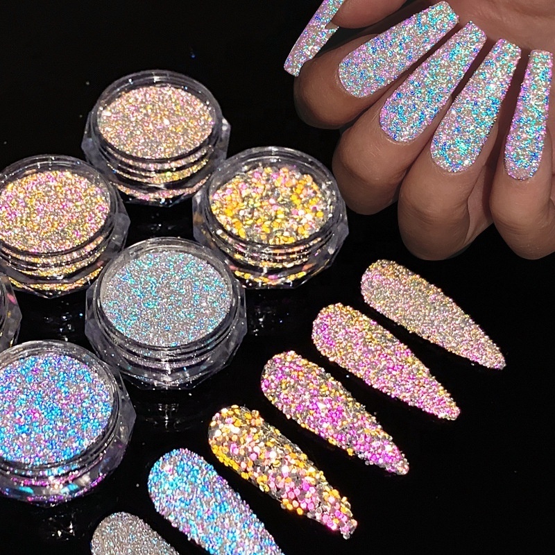 180 Colors Disco Reflective Glitter Colors Dip Powder Diamond Shiny Acrylic Powder