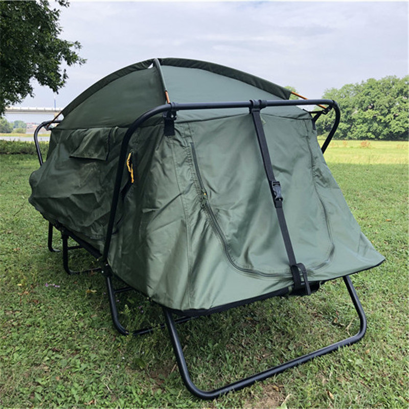 CT25 2 Men Waterproof Oxford 1-2 Persons Folding Outdoor Camping Double Layers Bed Tent Cot For Hiking Traveling