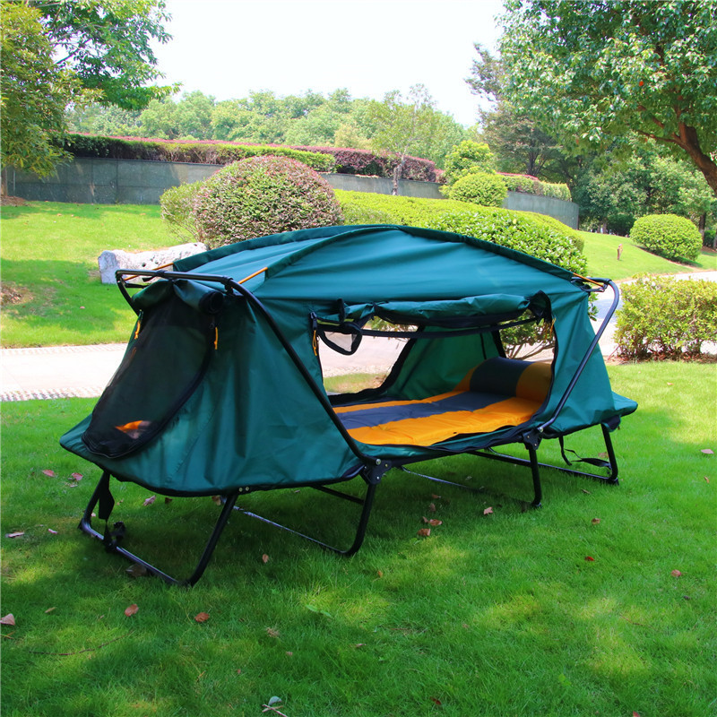 CT25 2 Men Waterproof Oxford 1-2 Persons Folding Outdoor Camping Double Layers Bed Tent Cot For Hiking Traveling