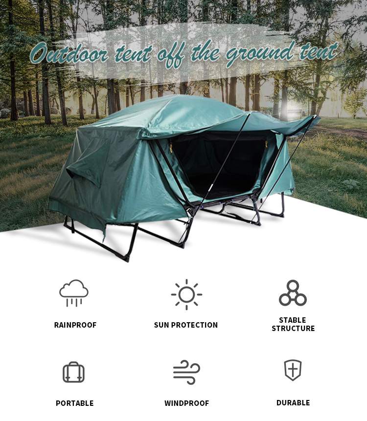 CT25 2 man outdoor camping sleeping bed tent cot  double layer automatic smart tent waterproof  off ground tent