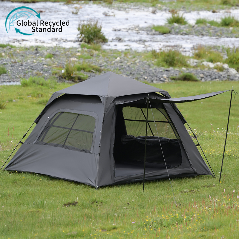 Outdoor camping lattice window tent mosquito - proof rain - proof sun - proof automatic portable tent with canopy