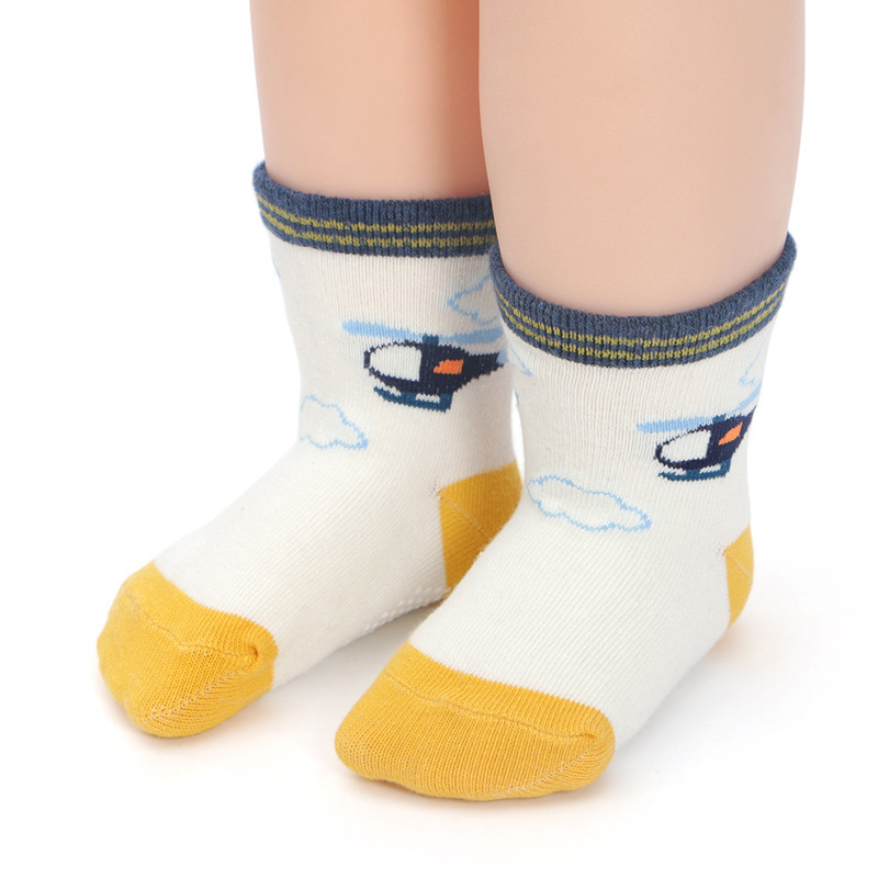 YL wholesale organic cotton eco friendly cartoon animal new born anti slip baby kids socks (old)