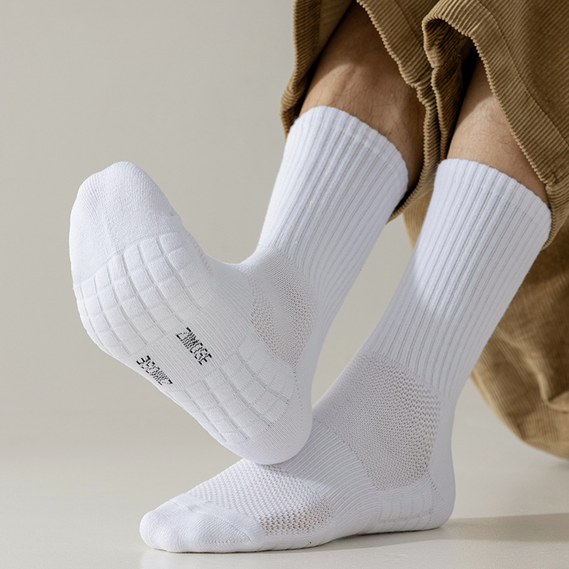 Snagging Resistance Breathable Men Anti-Bacterial Sweat-Absorbent Inflatable  100% Cotton Sporty  Socks