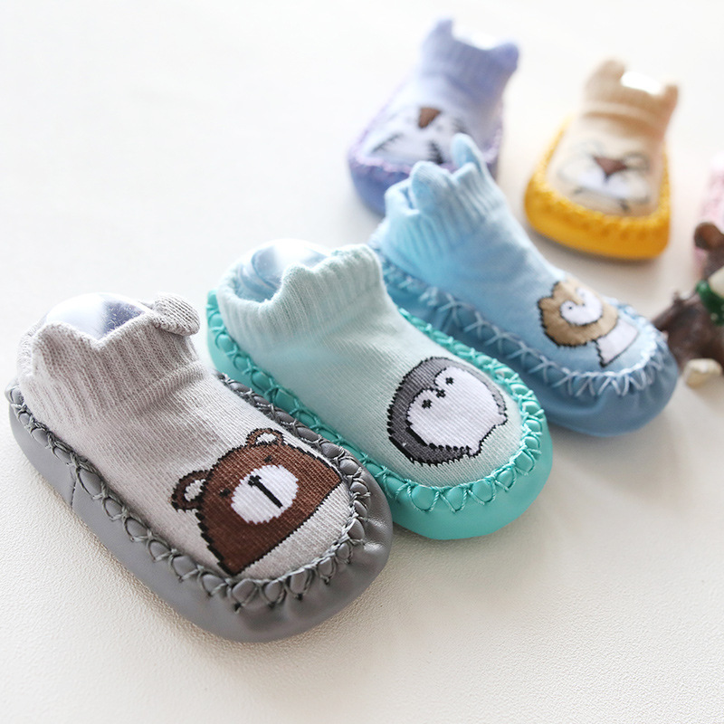 New animal slipper socks with rubber sole for baby sock