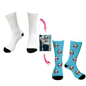 YL Hot Selling Custom Logo Printed Socks Polyester Blank White Tube Sock for Sublimation