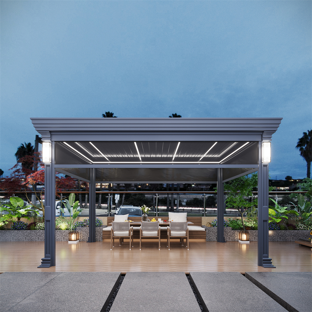 Modern Outdoor Waterproof Louvered Aluminum Gazebo Pergola