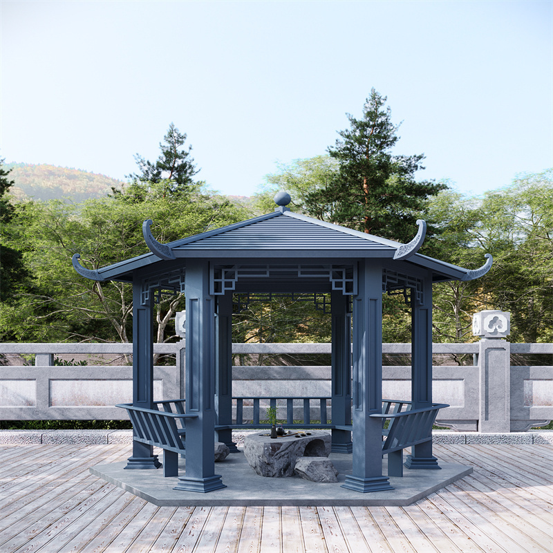 Glasswindow Professional Customization Aluminum Gazebo with Swing Outdoor Gazebo Aluminum Roof Aluminum Gazebo House