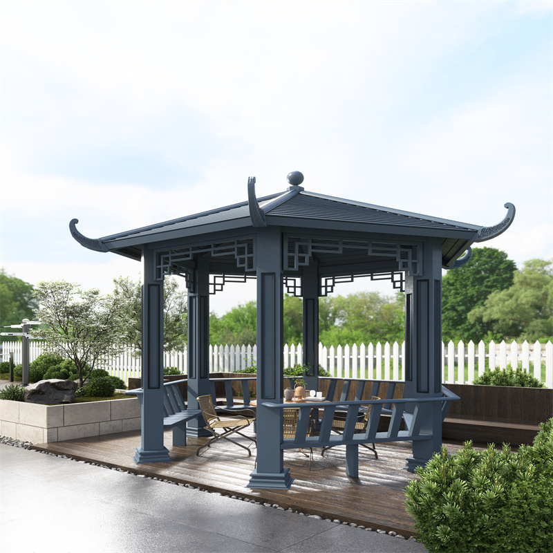 Glasswindow Professional Customization Aluminum Gazebo with Swing Outdoor Gazebo Aluminum Roof Aluminum Gazebo House