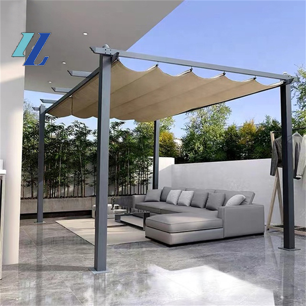 Superior Quality Outdoor Patio Pergola PVC Waterproof Roof Cover Retractable awning for Commercial Hotel