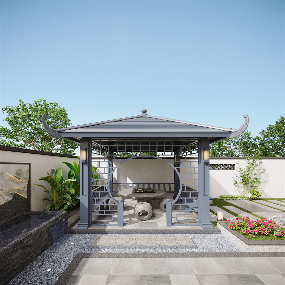 Outdoor Garden Gazebo Four Corner The Solid Pagoda Series for Wholesales Aluminum Pavilion