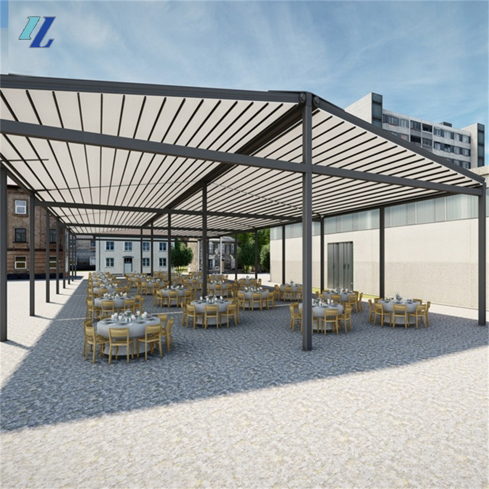 Superior Quality Outdoor Patio Pergola PVC Waterproof Roof Cover Retractable awning for Commercial Hotel