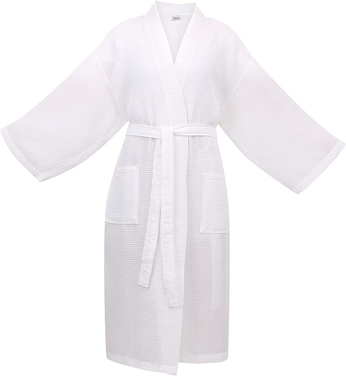 Weave Light weight Unisex Kimono Waffle Hilton Spa Bathrobe for Women