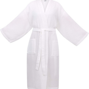 Weave Light weight Unisex Kimono Waffle Hilton Spa Bathrobe for Women