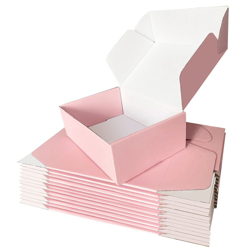 Wholesale Biodegradable Brown Pink Corrugated Packing Shipping Gift Paper Box Custom Logo Carton Boxes For Packing