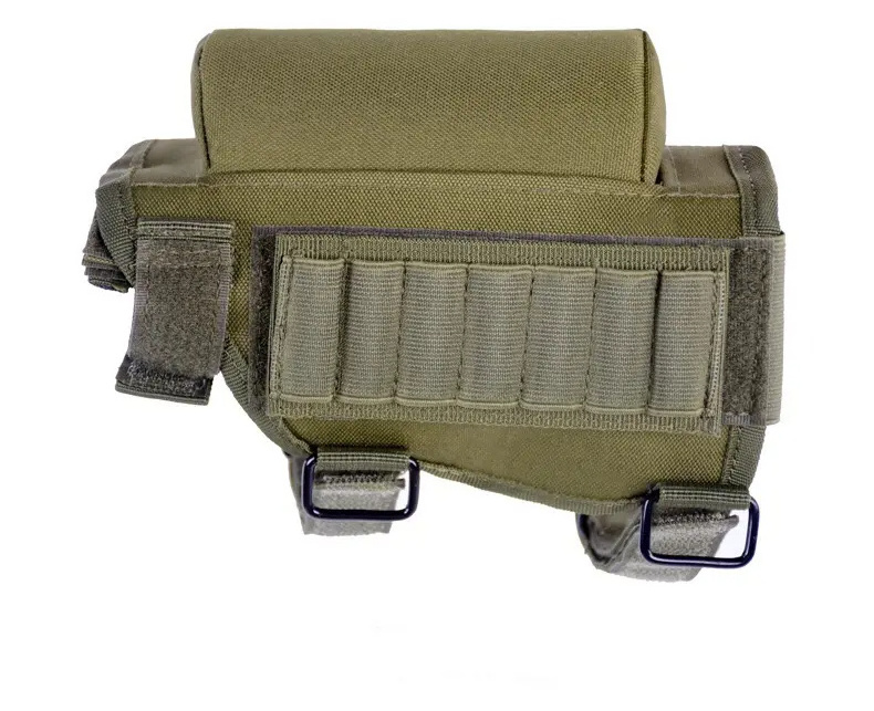 Hunting Shooting Ammo Holder Cheek Riser With 2 Molle Pouch for 7 Grid Shells