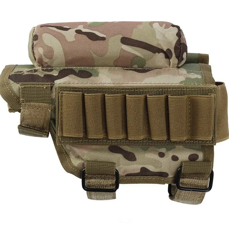 Hunting Shooting Ammo Holder Cheek Riser With 2 Molle Pouch for 7 Grid Shells