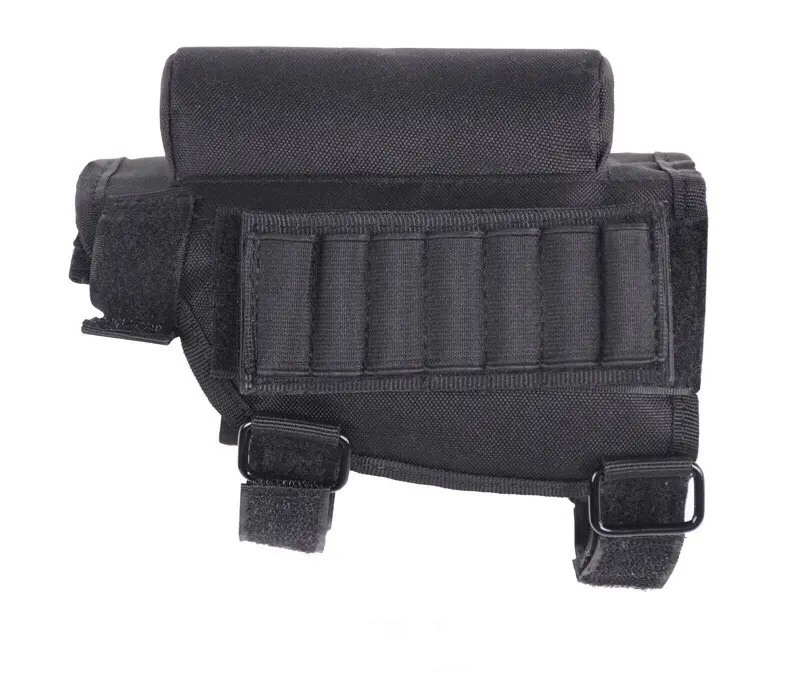 Hunting Shooting Ammo Holder Cheek Riser With 2 Molle Pouch for 7 Grid Shells