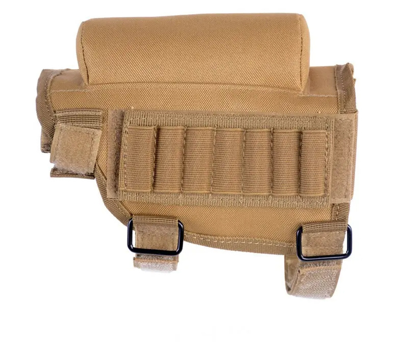 Hunting Shooting Ammo Holder Cheek Riser With 2 Molle Pouch for 7 Grid Shells