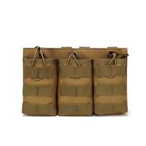 YUEMAI Customize Outdoor Hunting MOLLE Tactical Triple Magazine Pouch 800D Oxford Lightweight cartridge belt