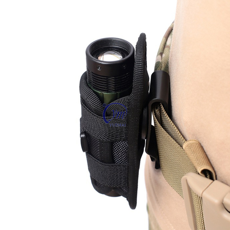 Camping Hiking Light Holster 360 Degrees Rotatable Tactical Flashlight Torch Pouch Waist Pack Tool