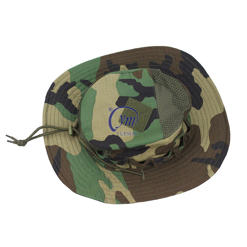 Customized Outdoor Hiking Camping Fishing Boonie Sun Hat Tactical Camo Summer Mesh Bucket Hat