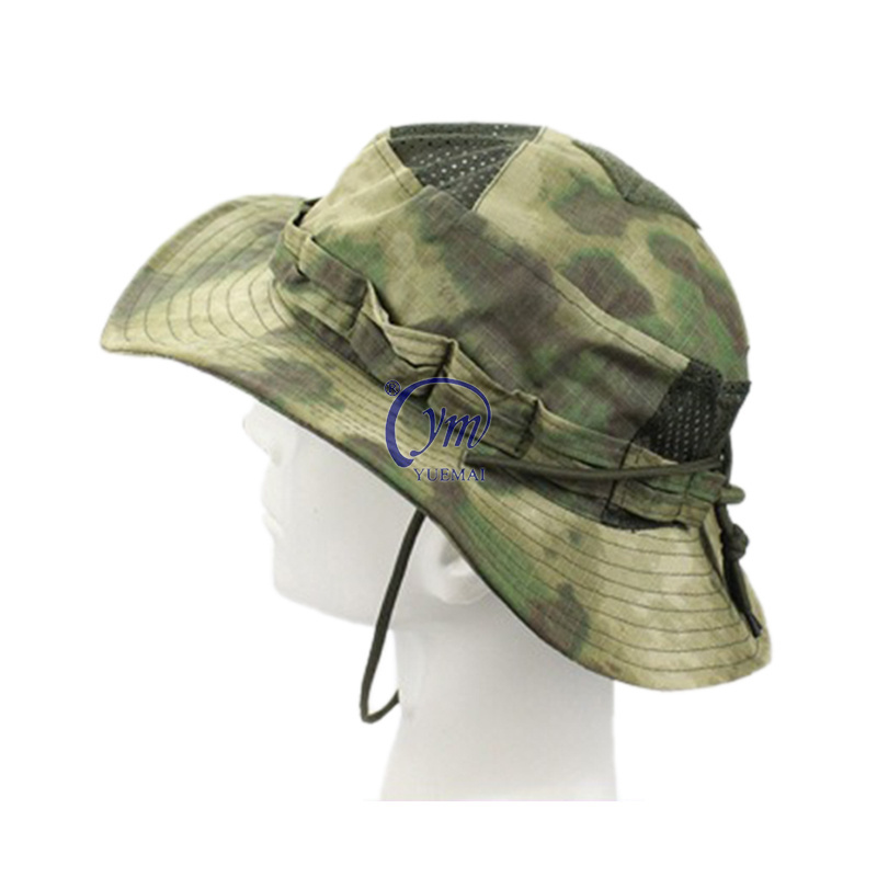 Customized Outdoor Hiking Camping Fishing Boonie Sun Hat Tactical Camo Summer Mesh Bucket Hat