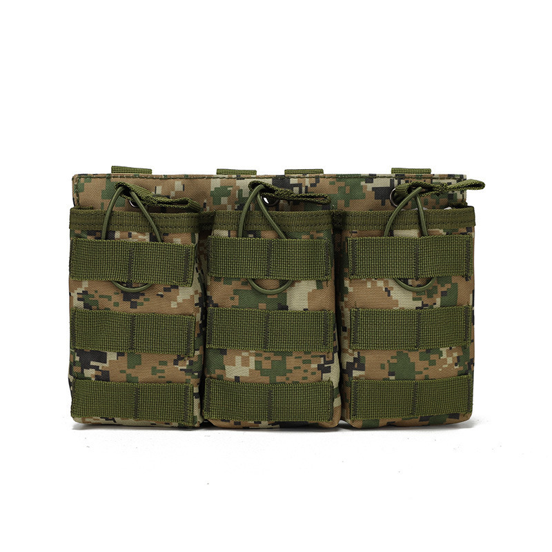 YUEMAI Customize Outdoor Hunting MOLLE Tactical Triple Magazine Pouch 800D Oxford Lightweight cartridge belt