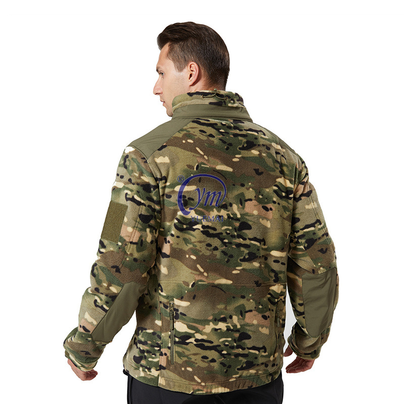 Multicam Men Coat Without Hood Winter Hiking Hunting Tactical Fleece Jacket