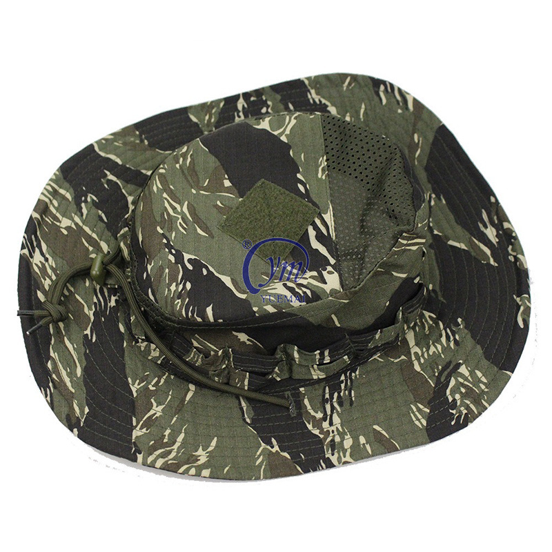 Customized Outdoor Hiking Camping Fishing Boonie Sun Hat Tactical Camo Summer Mesh Bucket Hat