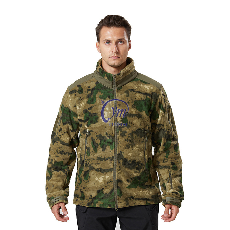 Multicam Men Coat Without Hood Winter Hiking Hunting Tactical Fleece Jacket