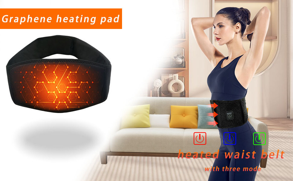 Portable adjustable LED electric red light heating massage warm abdominal and uterine pain relieving band