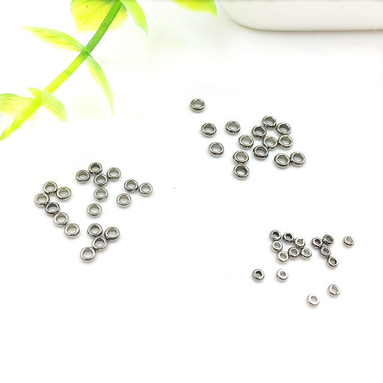 1000pcs/bag stainless steel crimp bead wholesale jewelry accessories findings IP 18K GOLD plating end beads for jewelry making