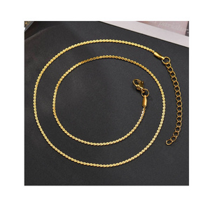 Hiphop 1.2MM/1.5 MM S Chain choker necklace Stainless Steel with Gold and Steel Fashion Gold Plated Chains.Geometric Gift