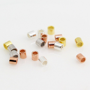 1.5 mm crimp tube jewelry findings 925 sterling silver tangent plane spacer beads gold plated crimp beads for jewelry making