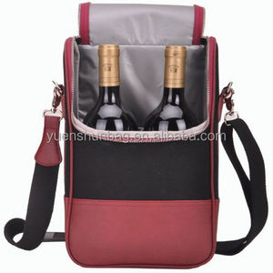 Insulated2-Bottle Wine Cooler Carrier Case Bottle Bag Top Handle Travel Picnic